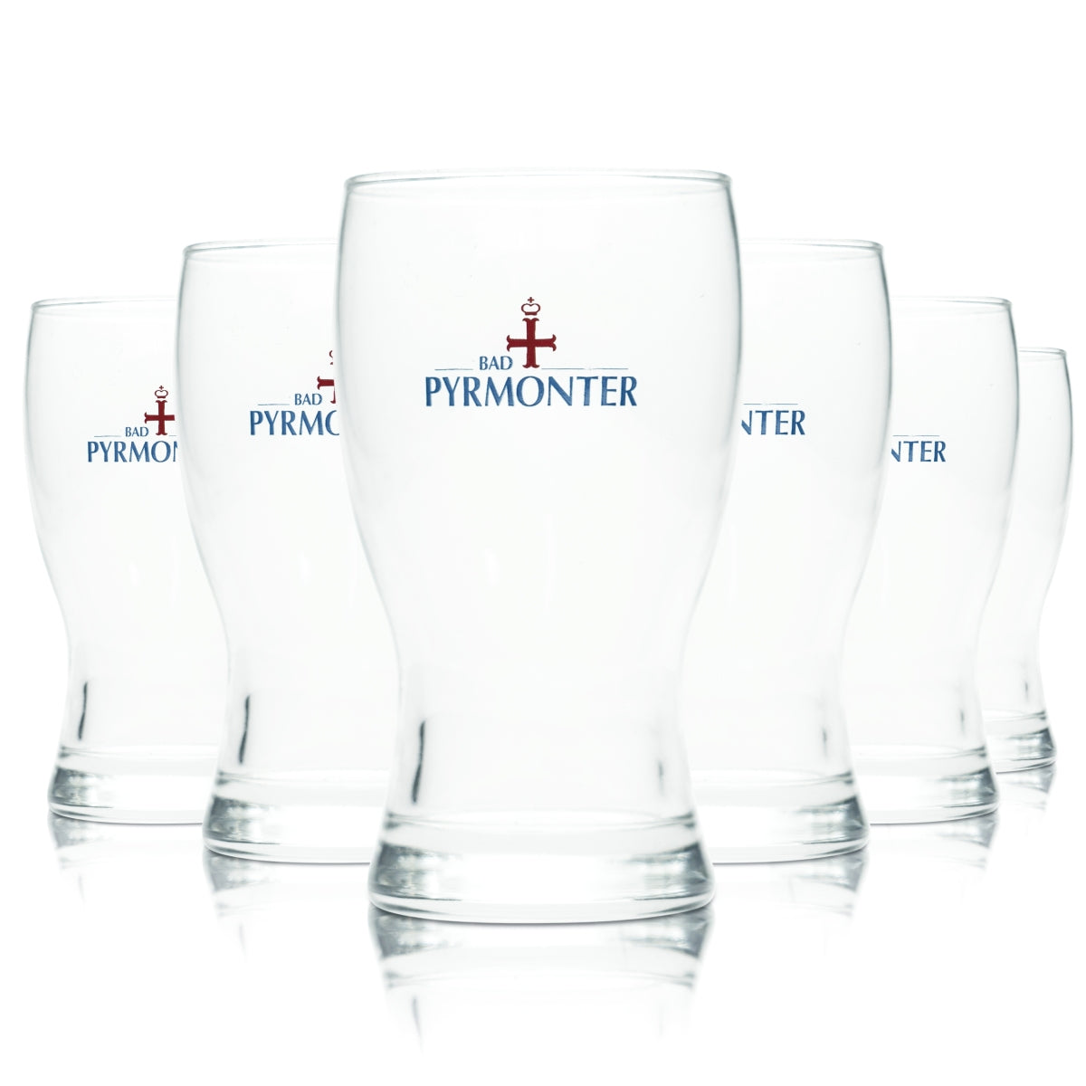 6x Bad Pyrmont water glass 0.2 l cup drinking glasses mineral spring fountain