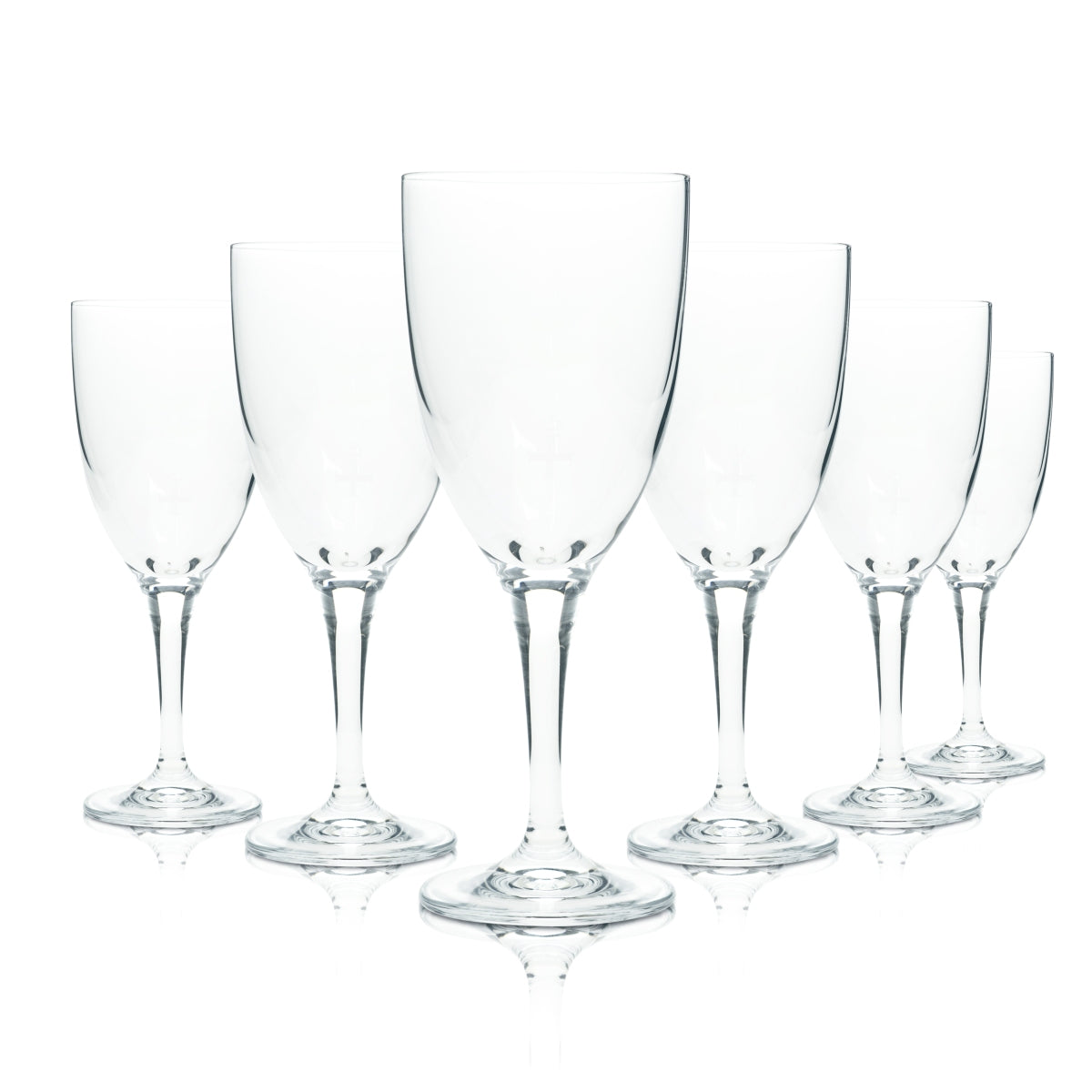 6x Bad Pyrmont water glass, 0.2 l, tulip flute style, mineral spring water