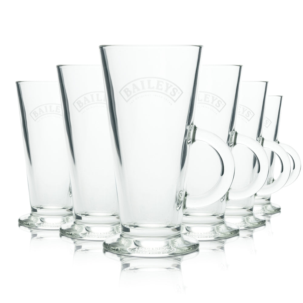 6x Baileys glass 0.2l handle glasses Long drink cocktail coffee latte macchiato