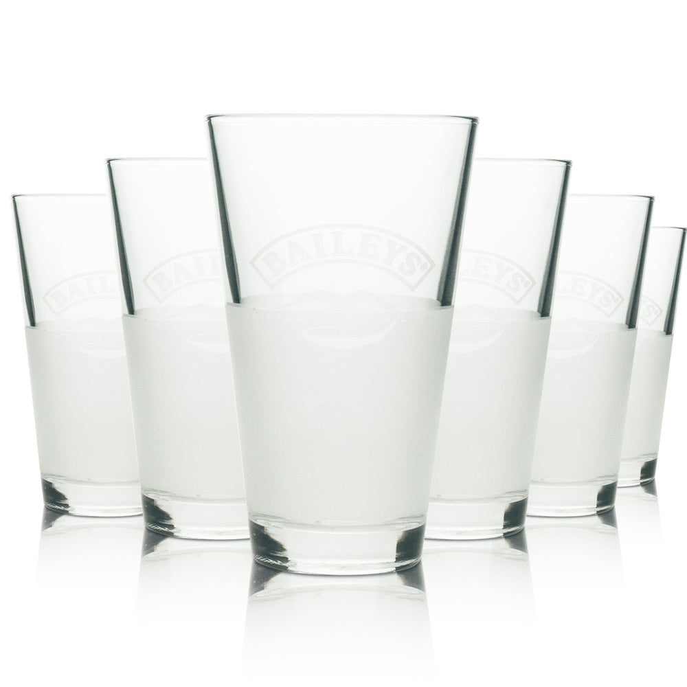 6x Baileys Glass 0.3l Hot Drink Glass Long Drink Glasses Elegant Satin Finish Design