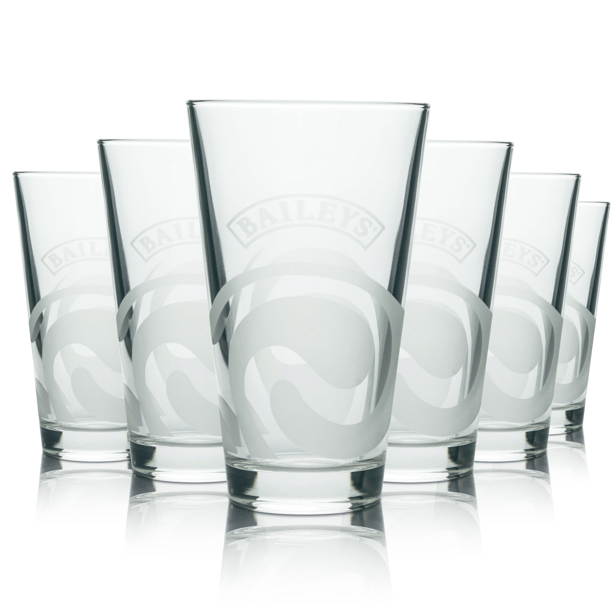 6x Baileys liqueur glass Long drink glass with milk print