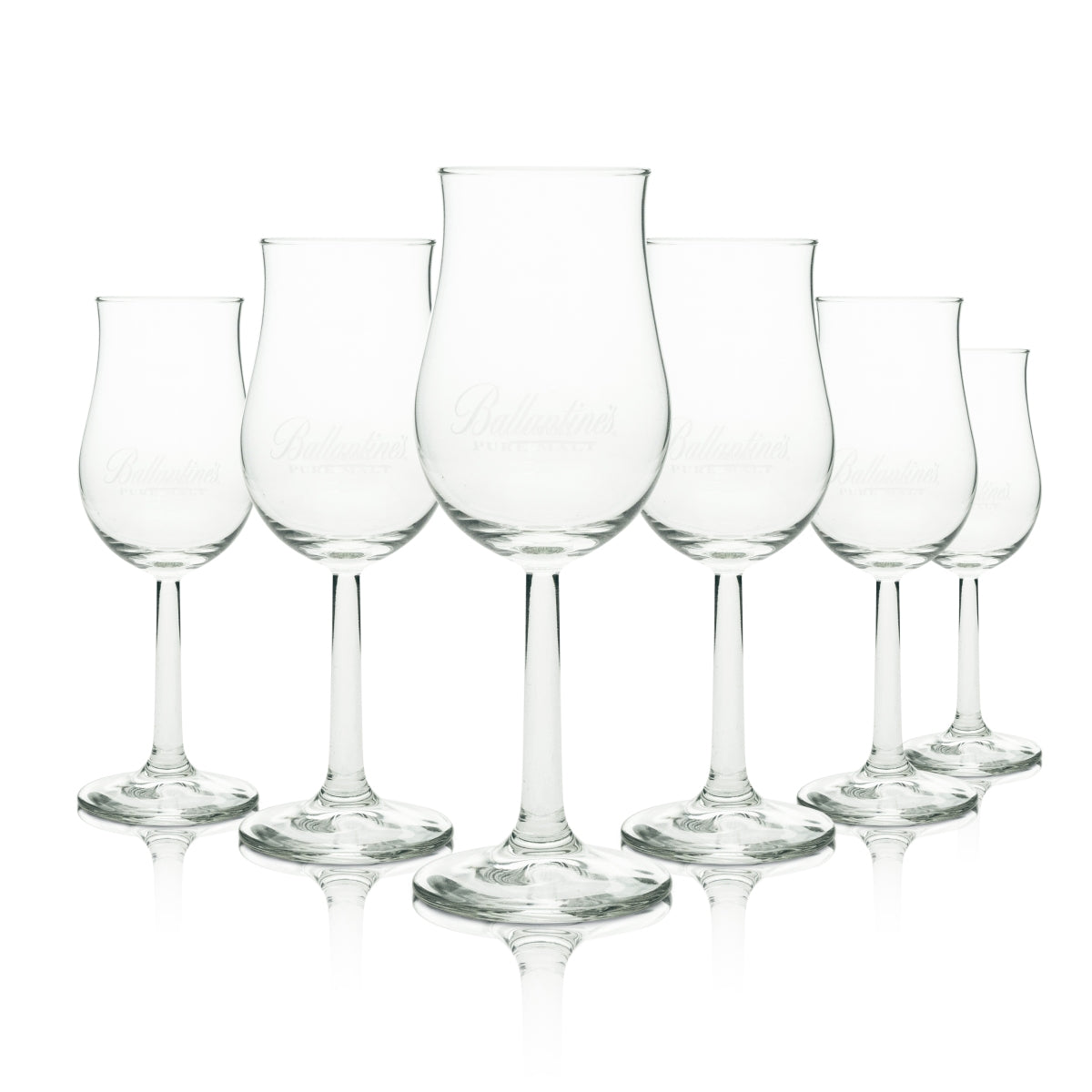 6x Ballantines Whiskey Glass Goblet Pure Malt 2cl