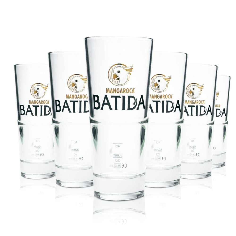 6x Batida de Coco Glass 0.29l Long Drink Glasses Cocktail V-Shaped Stackable Mangaroca