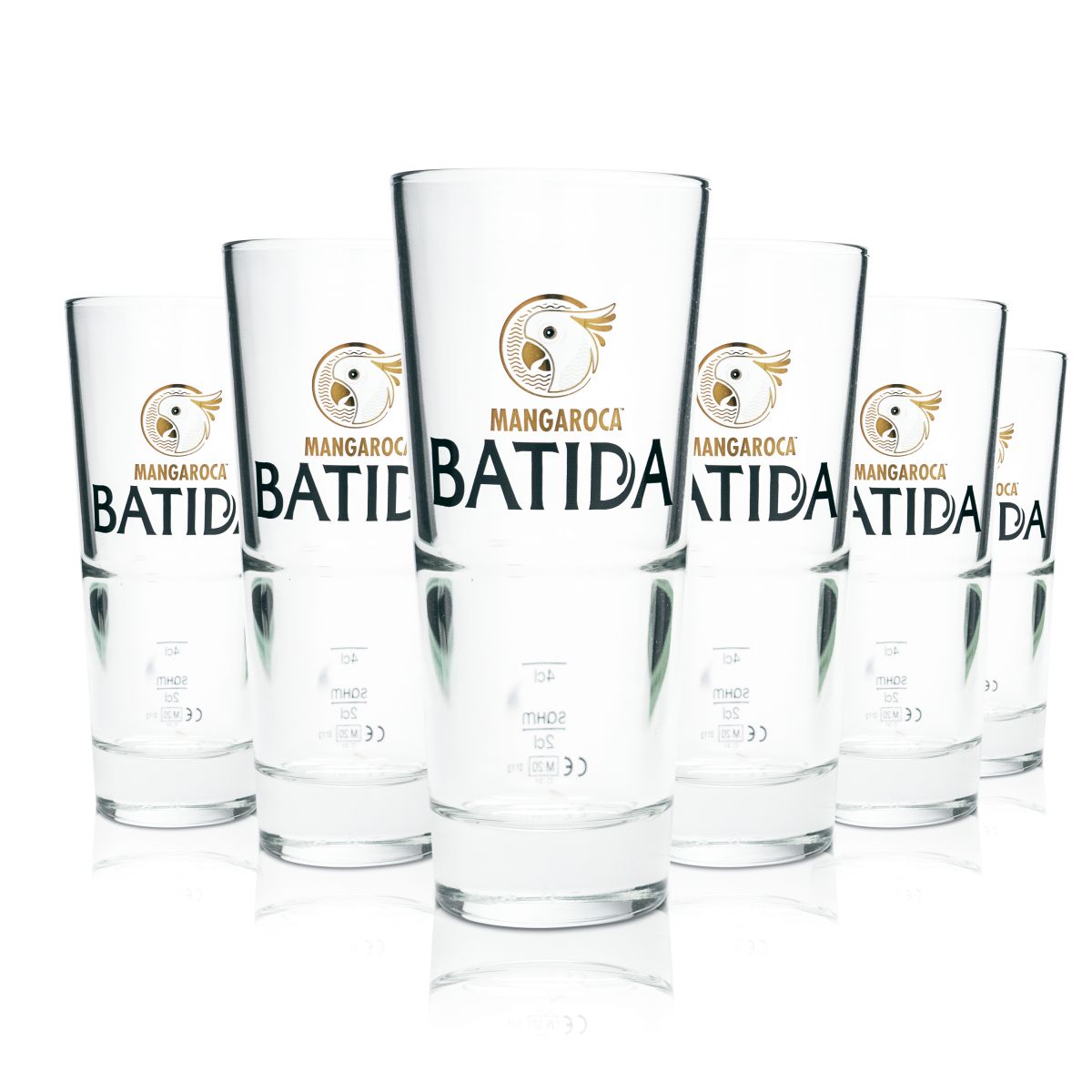 6x Batida de Coco Glass 0.29l Long Drink Glasses Cocktail V-Shaped Stackable Mangaroca