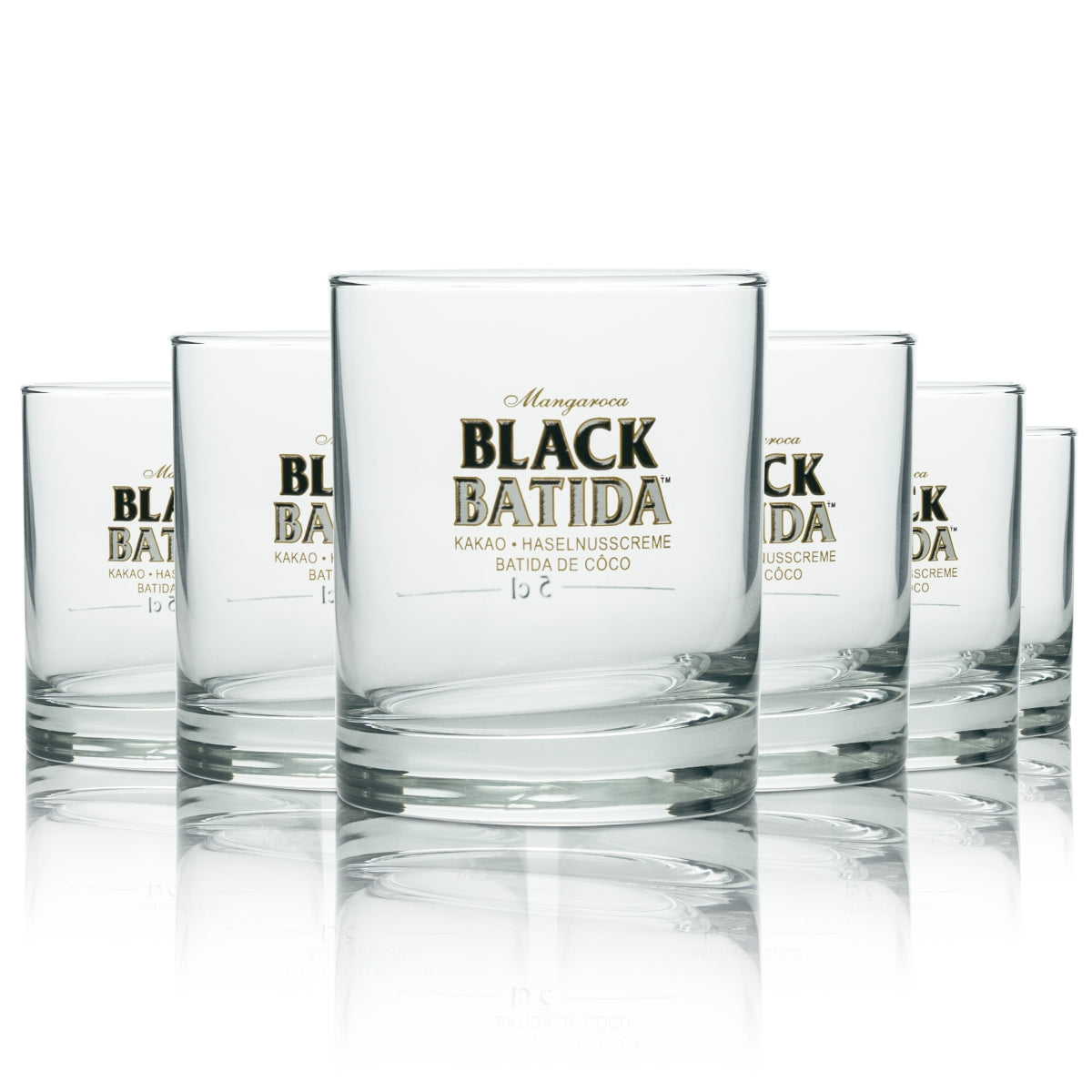6x Batida de Coco Liqueur Glass Black Batida 2cl Tumbler