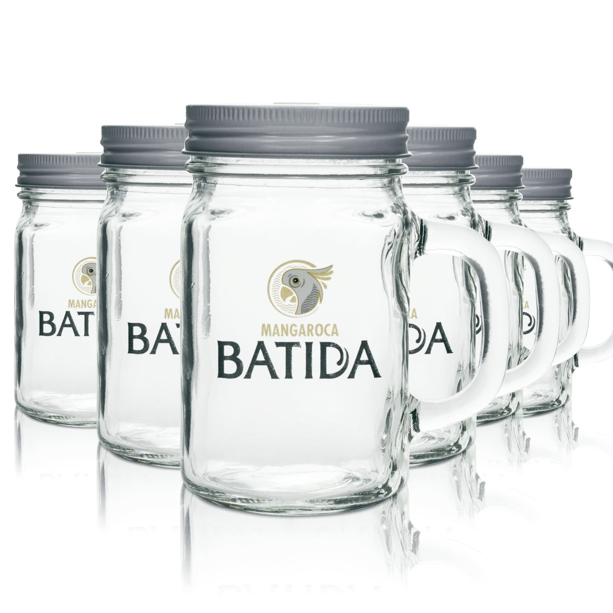 6x Batida de Coco liqueur glass jar with screw cap