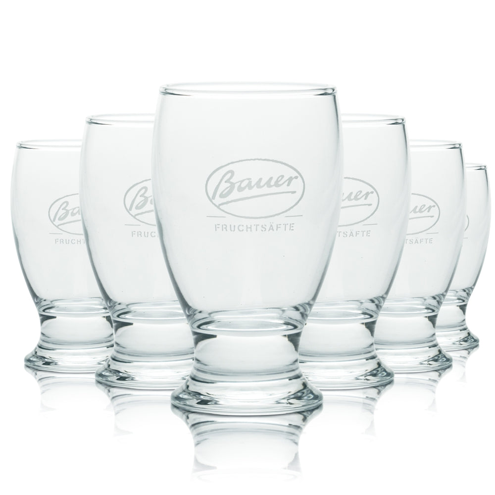 6x Bauer Glass 0.12 l tumbler cup trophy glasses fruit juice water soda spritzer
