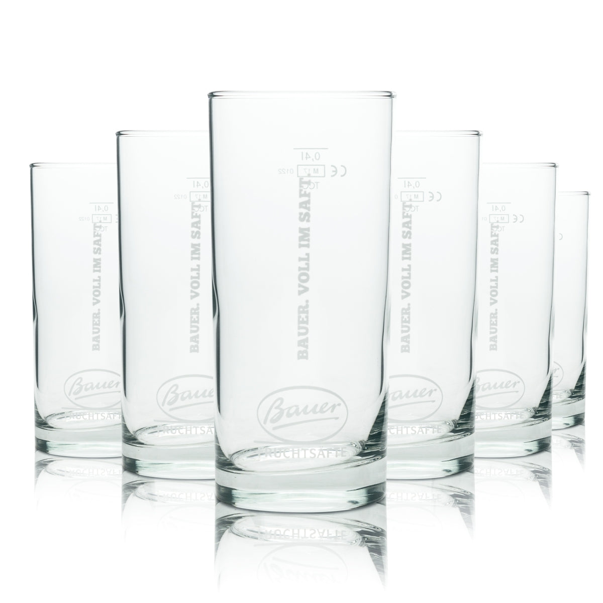 6x Bauer Juice Glass 0.4l Long Drink Amsterdam Cup Cocktail Glasses Gastro Bar