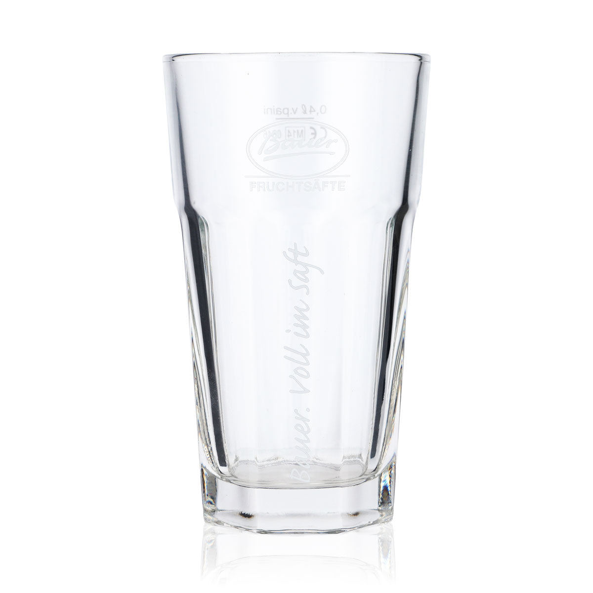 6x Bauer juice glasses, 0.4 l, white logo, vertical – View 2
