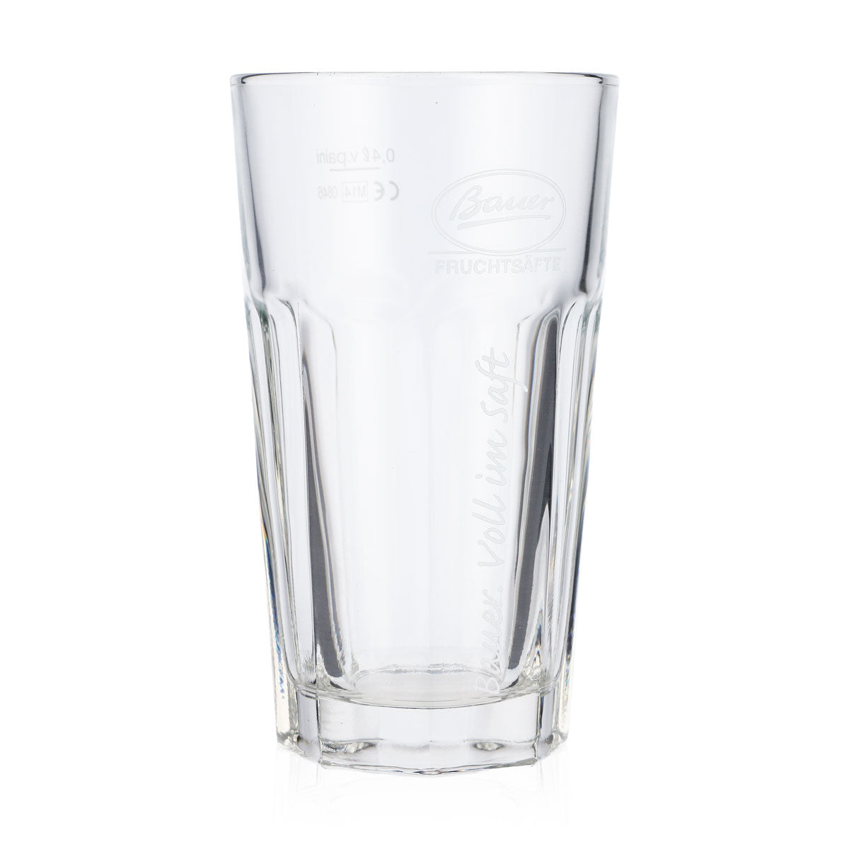 6x Bauer juice glasses, 0.4 l, white logo, vertical – View 3