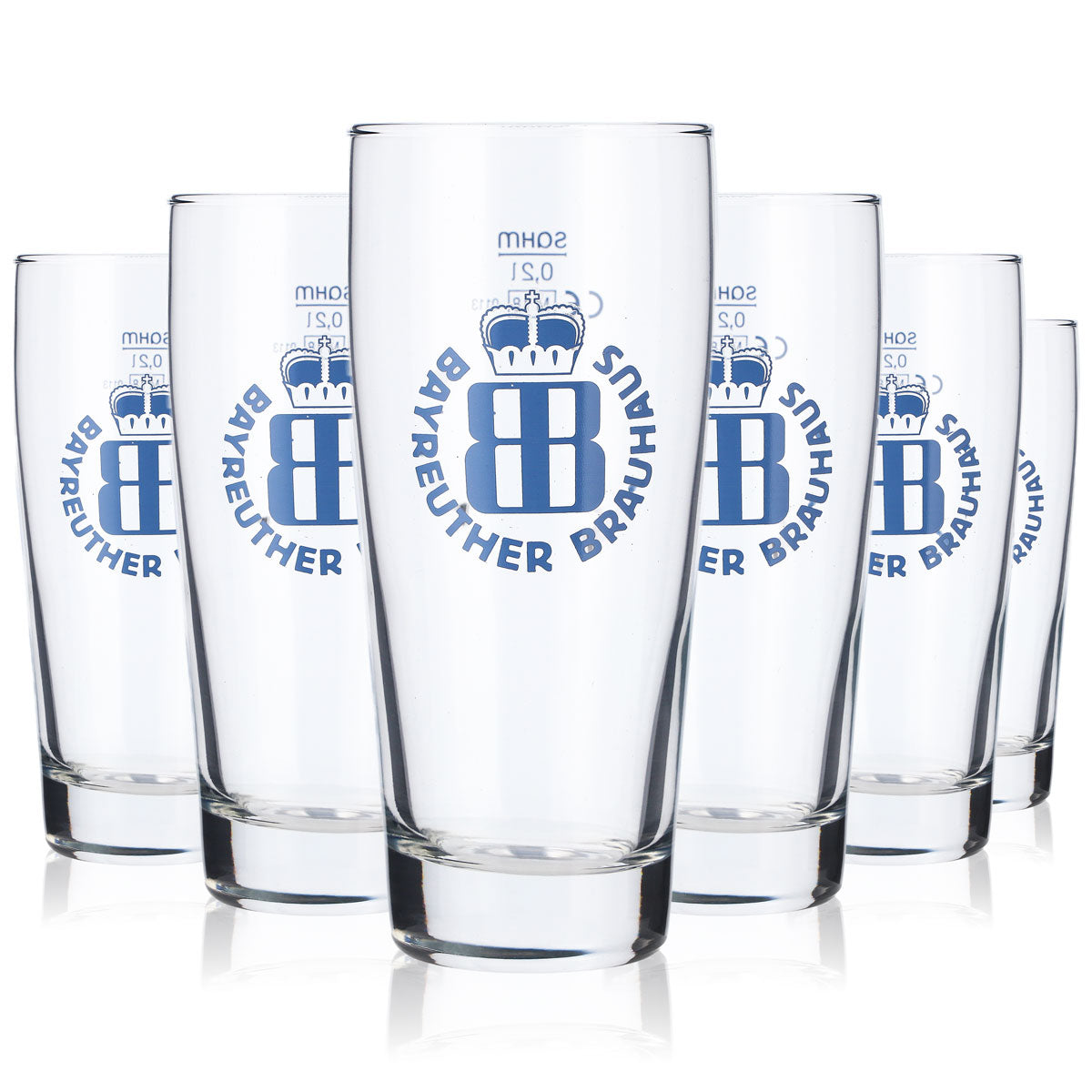 6x Bayreuth beer glass 0.2l mug Beer glasses Beer glass Logo blue – View 5
