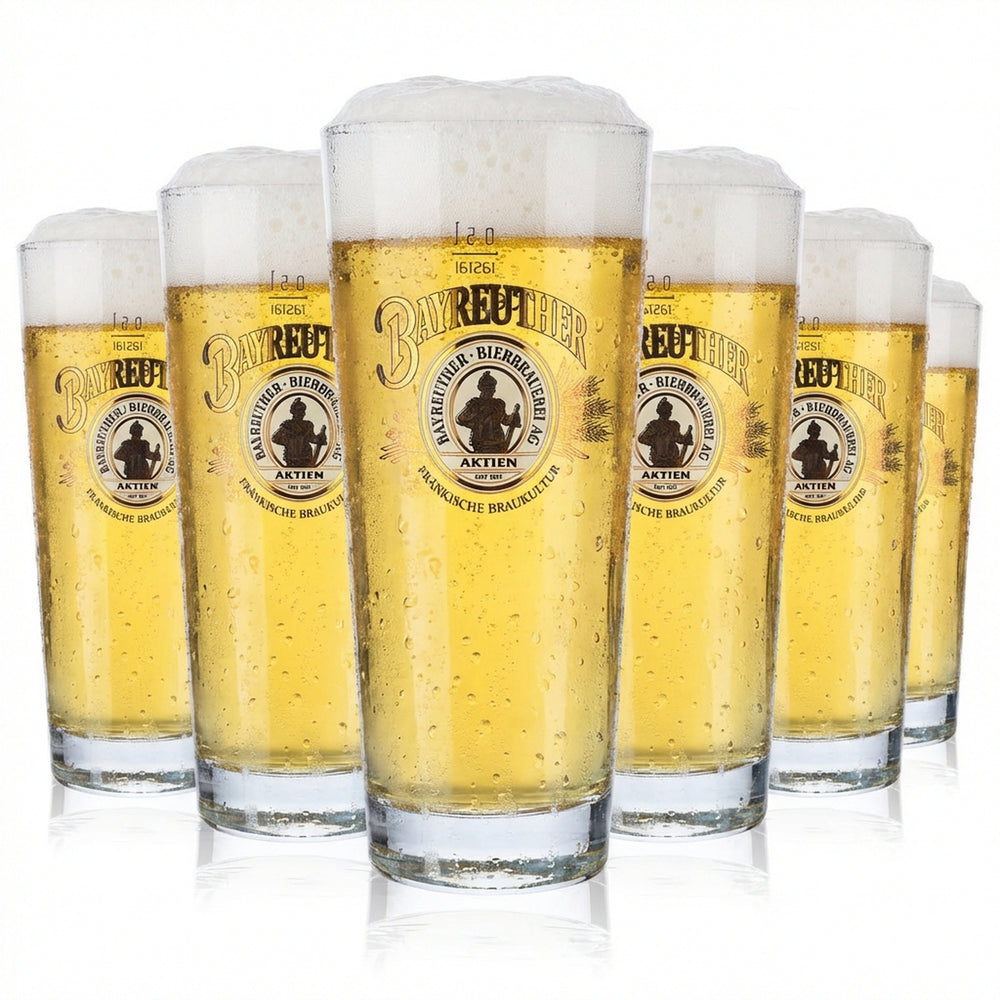 6x Bayreuth beer mugs 0.5l beer glasses Frankonia mugs with golden logo