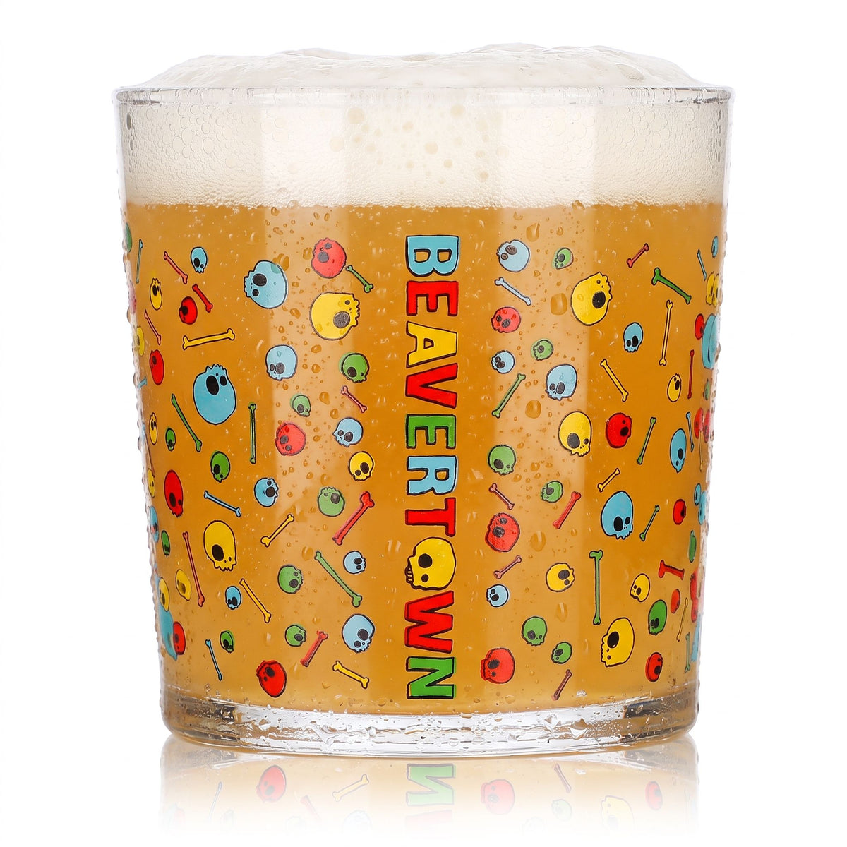 6 Beavertown Beer Glasses, 0.25 L Tumblers with Colorful Skulls, Bormioli Rocco – View 2