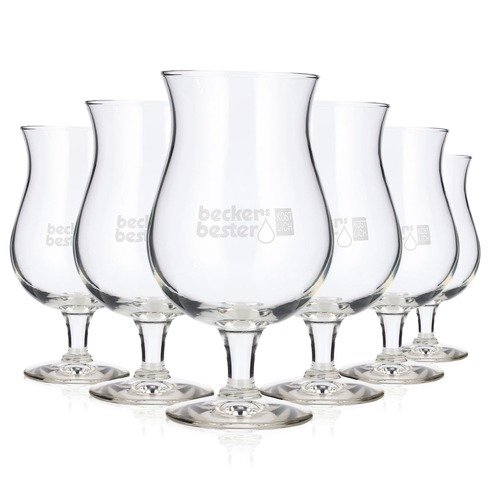 6 Becker's Best Wine Glasses, 0.62 L, Goblet-Shaped, White Logo, Durabor