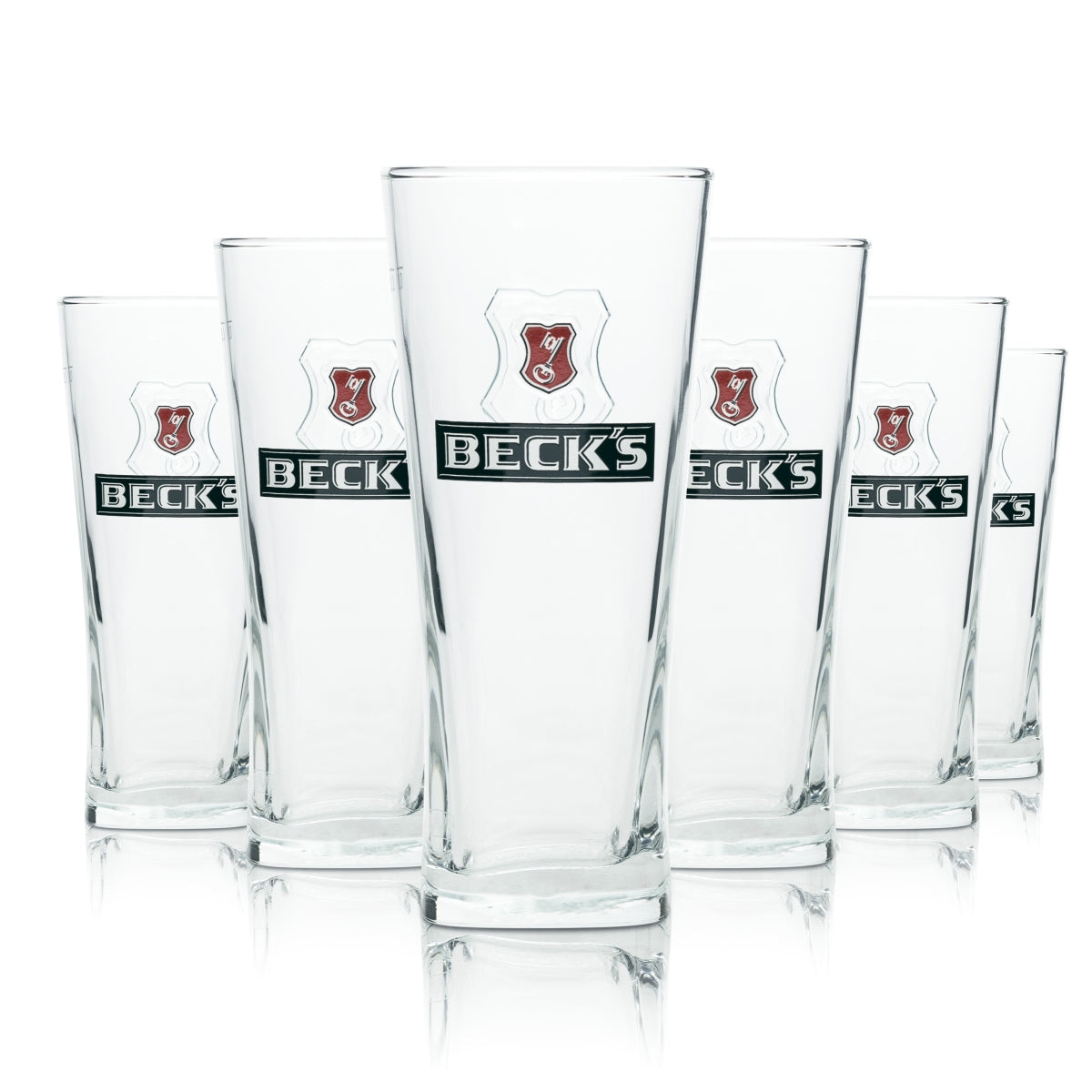 6x Beck's Beer Glass 0.2l Beer Glasses Henry Glasses Mug Relief Logo