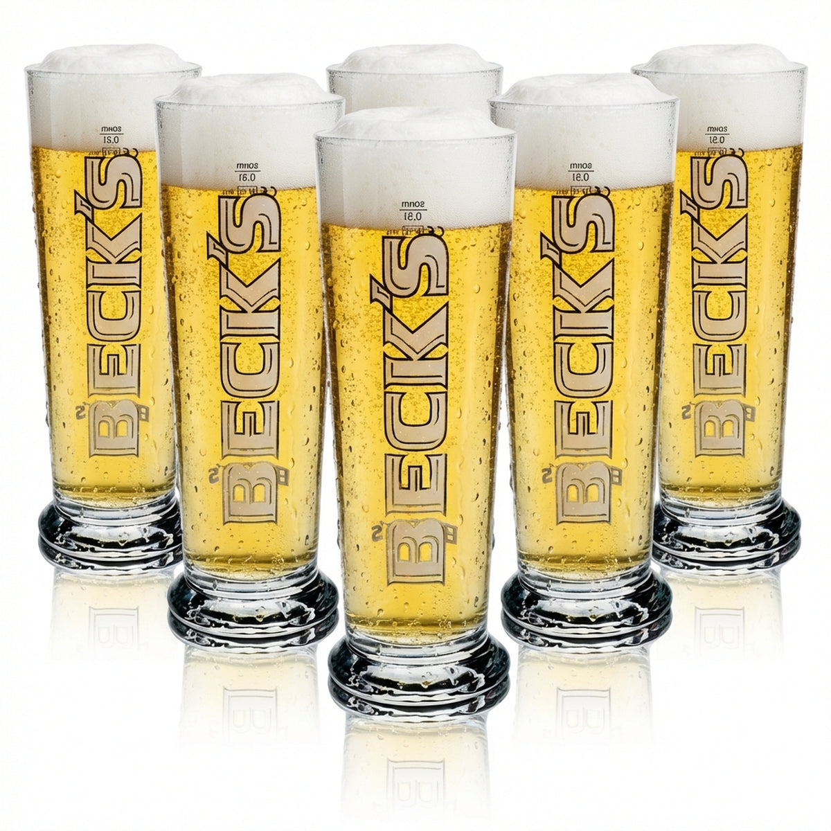 6x Beck's beer glass 0.5l Seattle Sahm