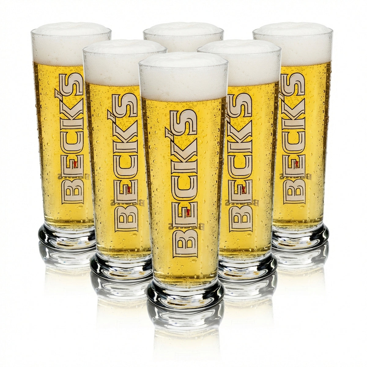 6x Beck's Beer Glass Beer Glasses Glasses 0.3l Cup Glass Seattle Sahm