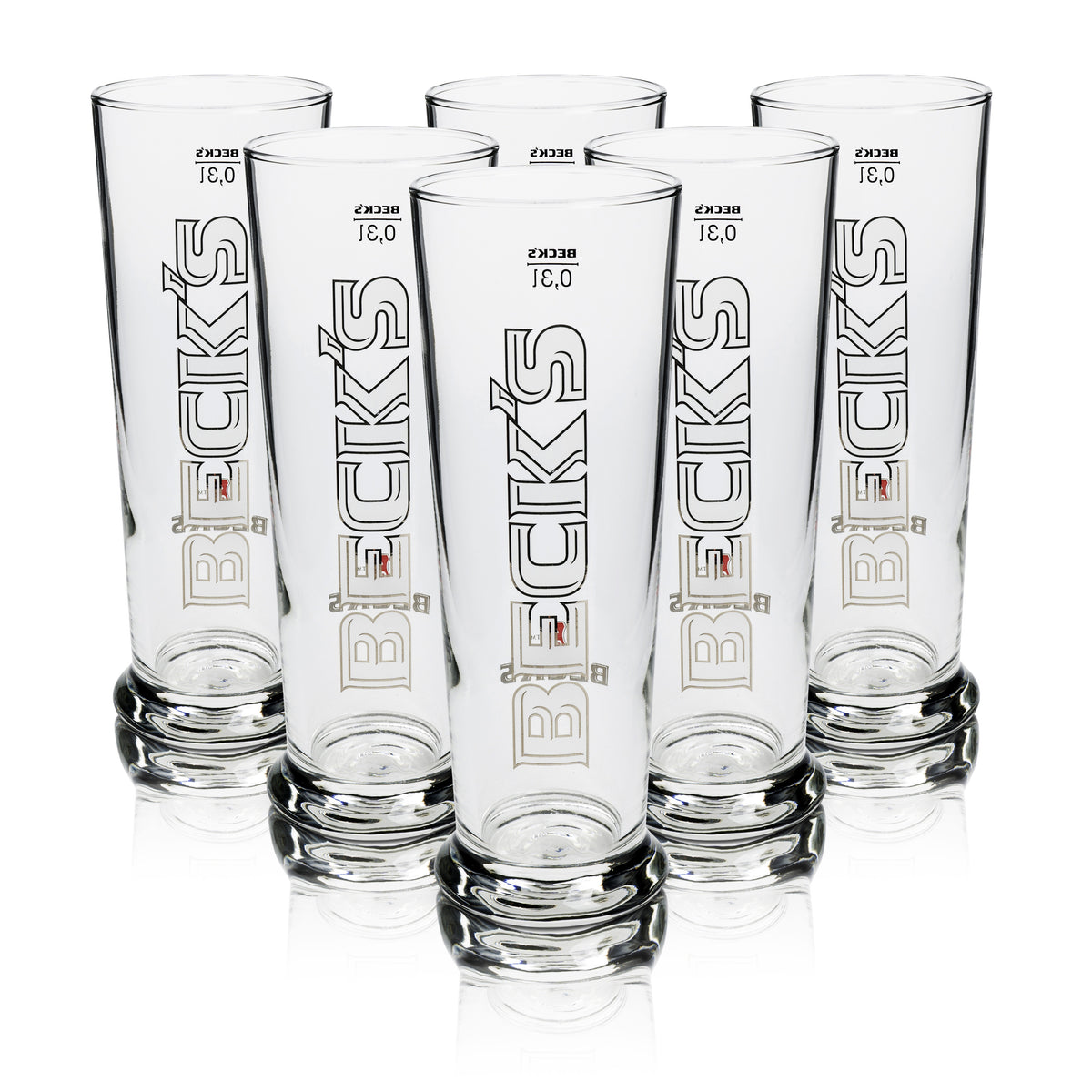 6x Beck's Beer Glass Beer Glasses Glasses 0.3l Cup Glass Seattle Sahm – View 4