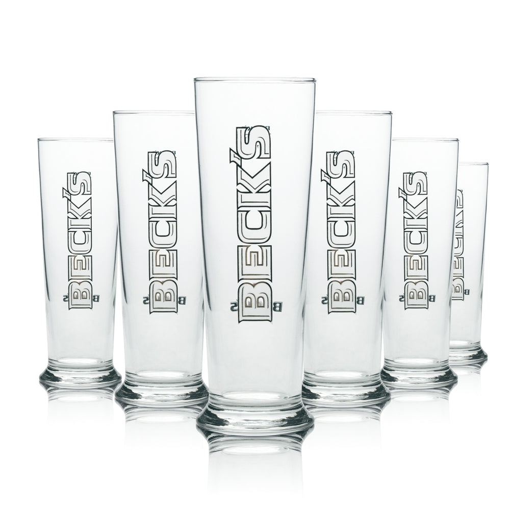 6x Beck's Beer Glass Seattle 0.2l Sahm Tulip Glasses Brewery Trophy Cup Gastro Bar