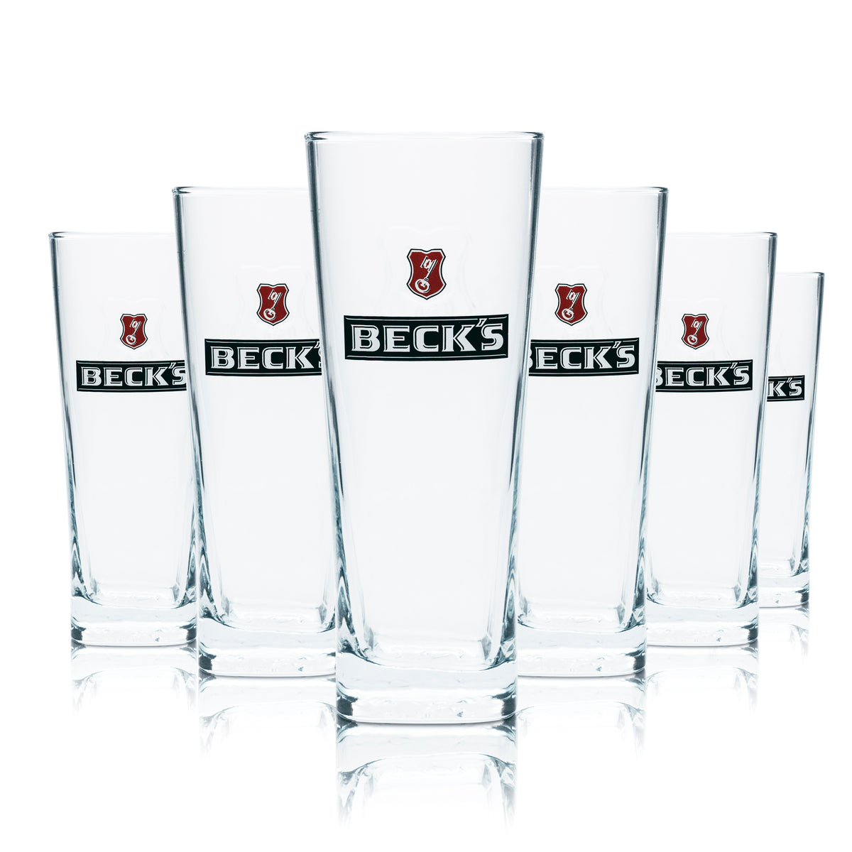 6x Becks Glass 0.4l Contour Henry Beer Mug Trophy Glasses Calibrated Gastro Beer – View 6