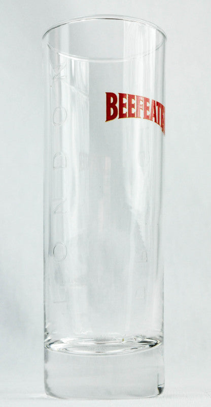 6x Beefeater Gin Glasses Long Drink Glass Contour Lettering "Dry Gin" Logo Red