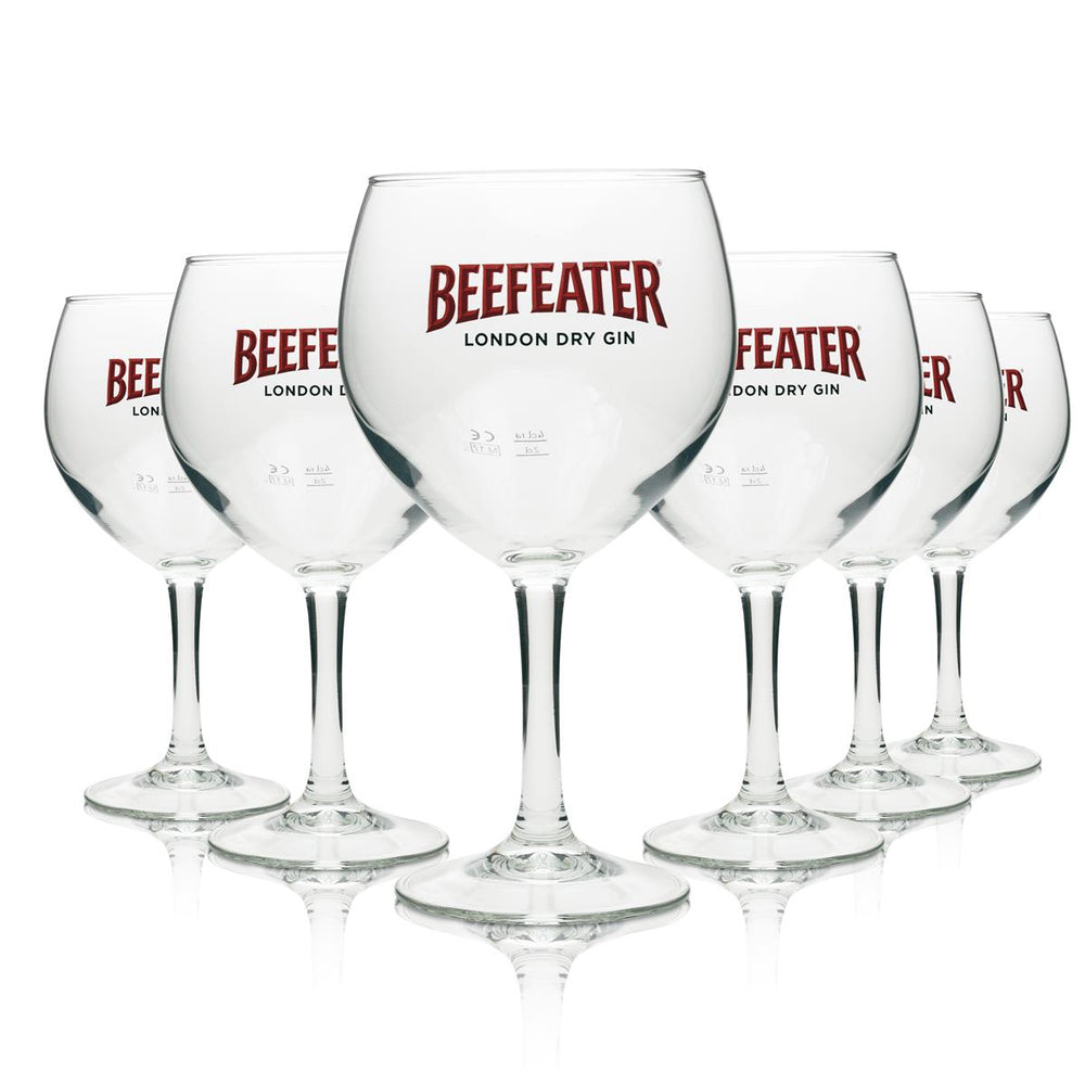 6x Beefeater Glass 0.62l Balloon Glasses Gin and Tonic Fizz Long Drink Cocktail Gastro