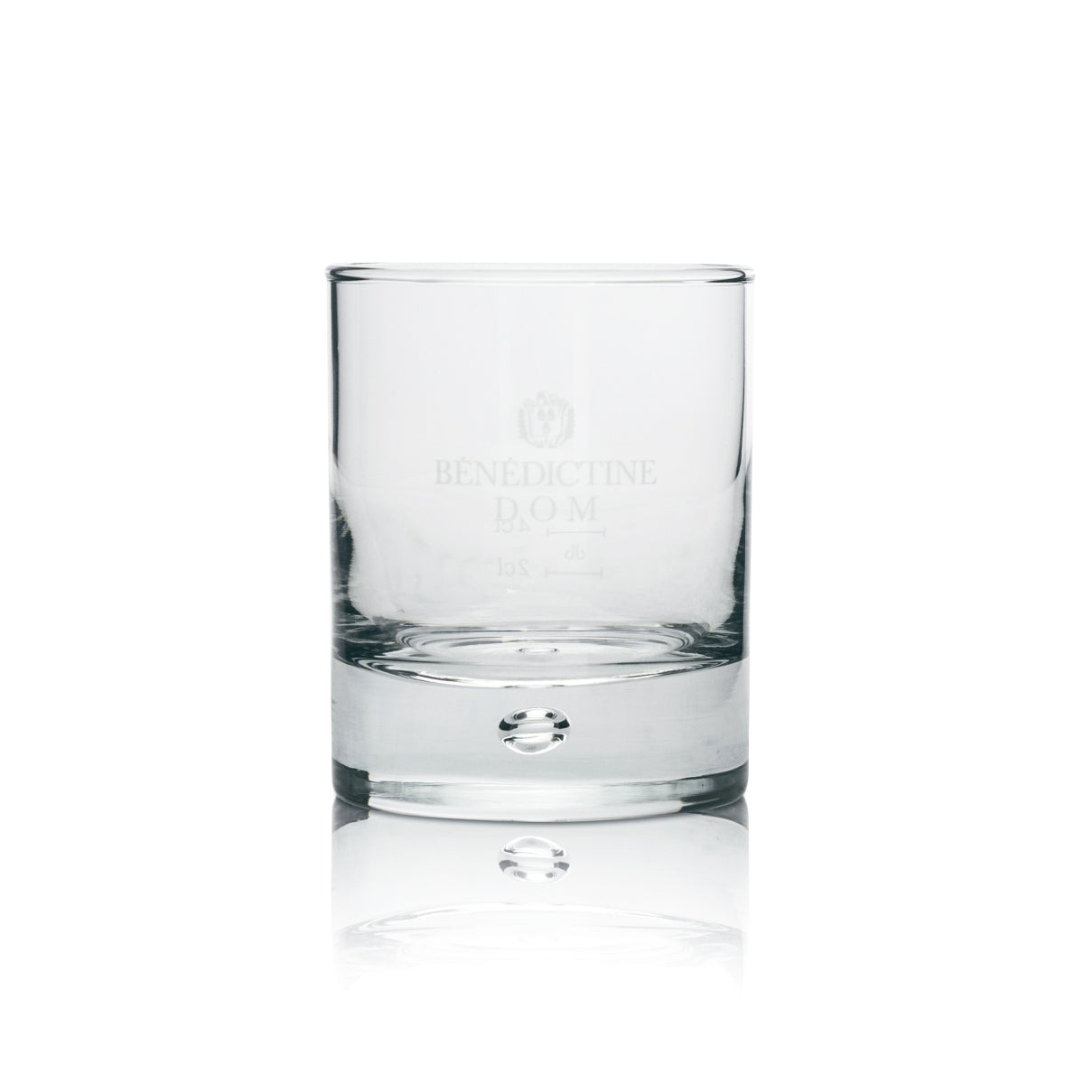 6x Benedictine whiskey tumbler glasses with bubble in the base – View 2