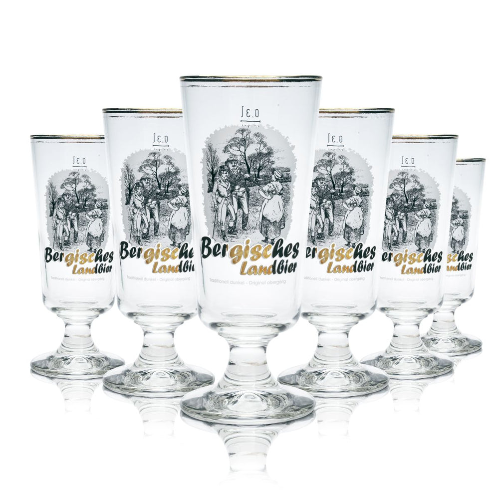 6x Bergisches Landbier beer glass 0.3l brewery tumbler tulip glasses set