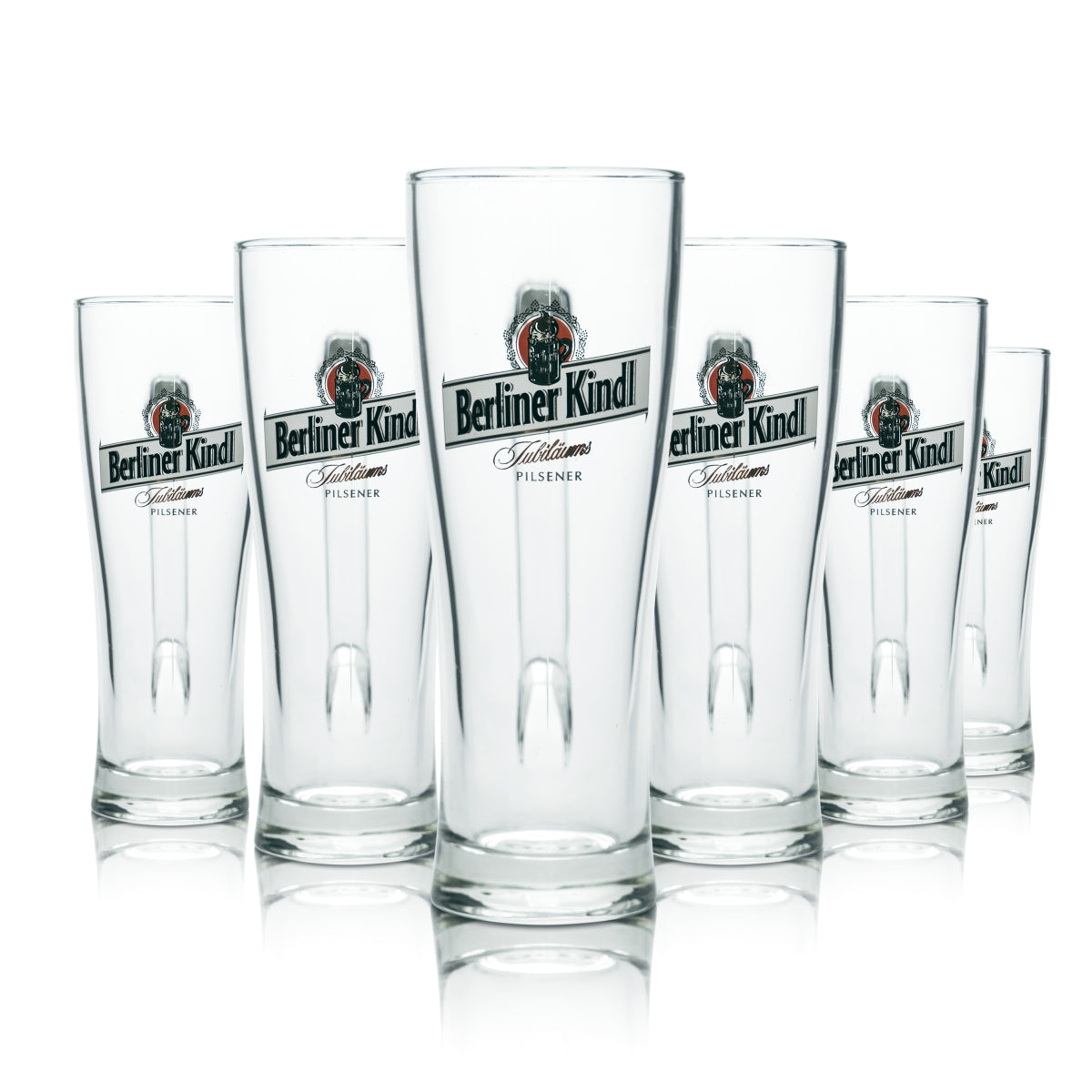 6x Berliner Kindl 0.5l beer mug design contour glasses Pilsener brewery