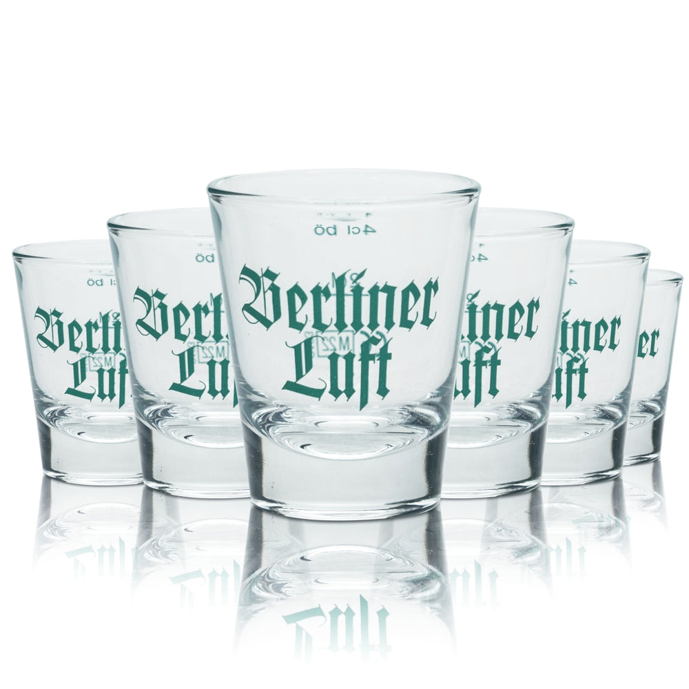 6x Berliner Luft Glass 4cl Schnapps Glasses Stamper Short Shot Pfeffi Gastro Oak