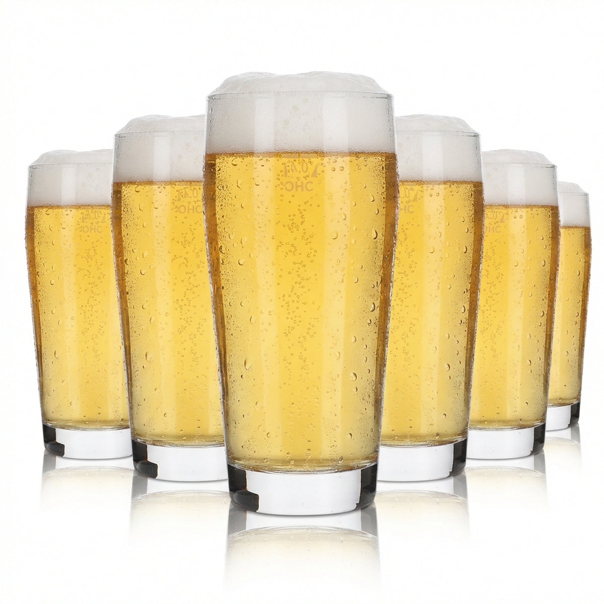 6x Beer Glass 0.4l Willibecher Glasses Set Blank Without Logo Gastro Calibrated Arcoroc