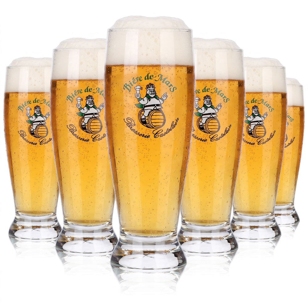 6 "Bieres de Mars" Glasses, 0.25 L, Brasserie Castelain
