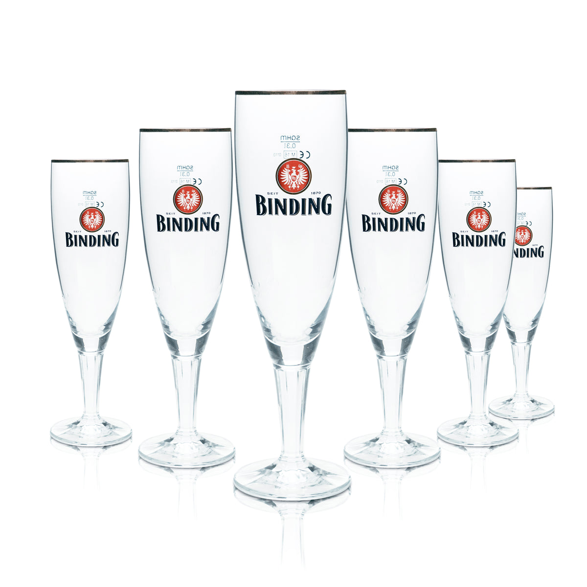 6x Binding Beer Glass 0.3l Goblet Tulip Gold Rim Glasses Gastro Pub Brewery Bar – View 6