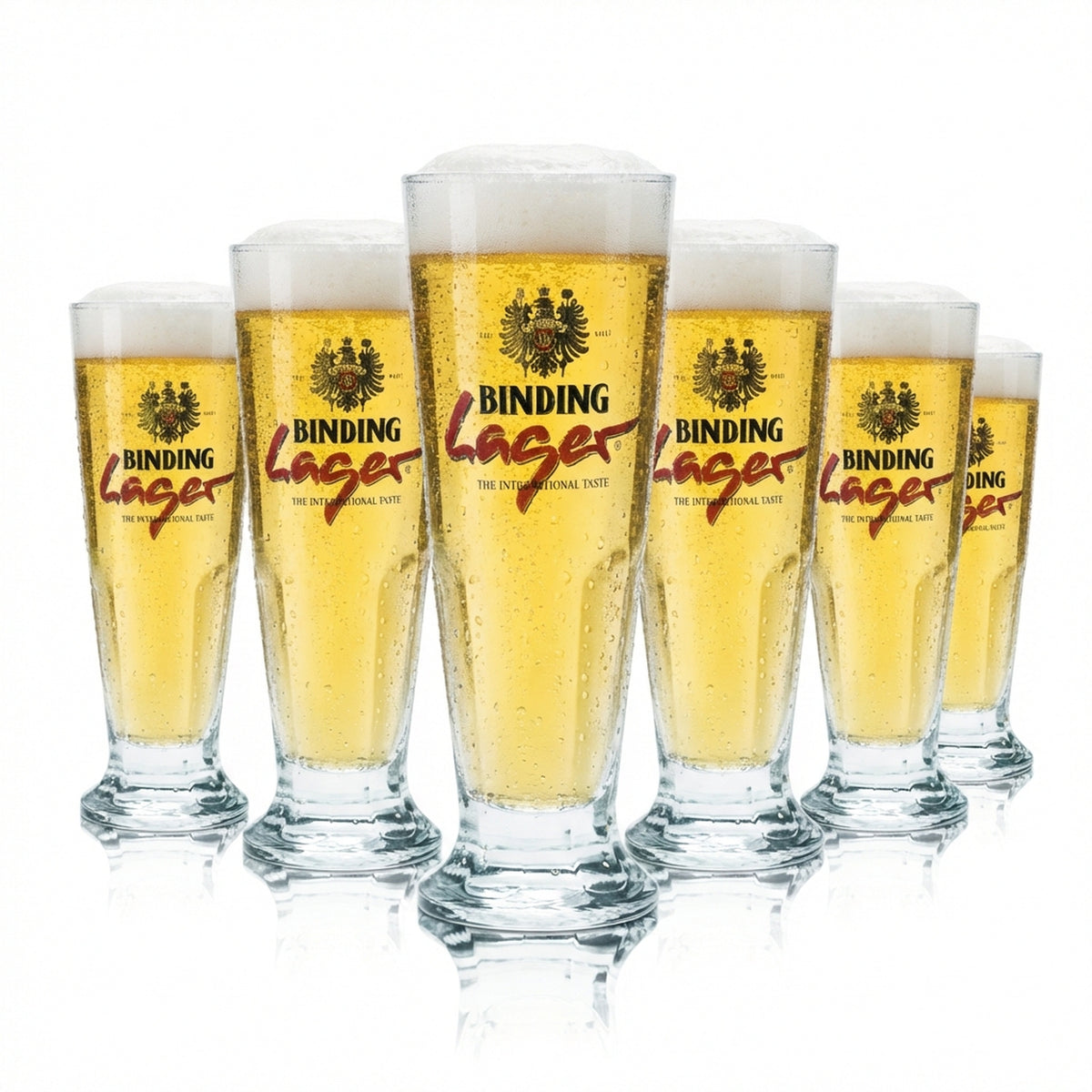 6x Binding Beer Glass 0.3l Goblet Tulip Relief Glasses Lager Gastro Pub Brewery