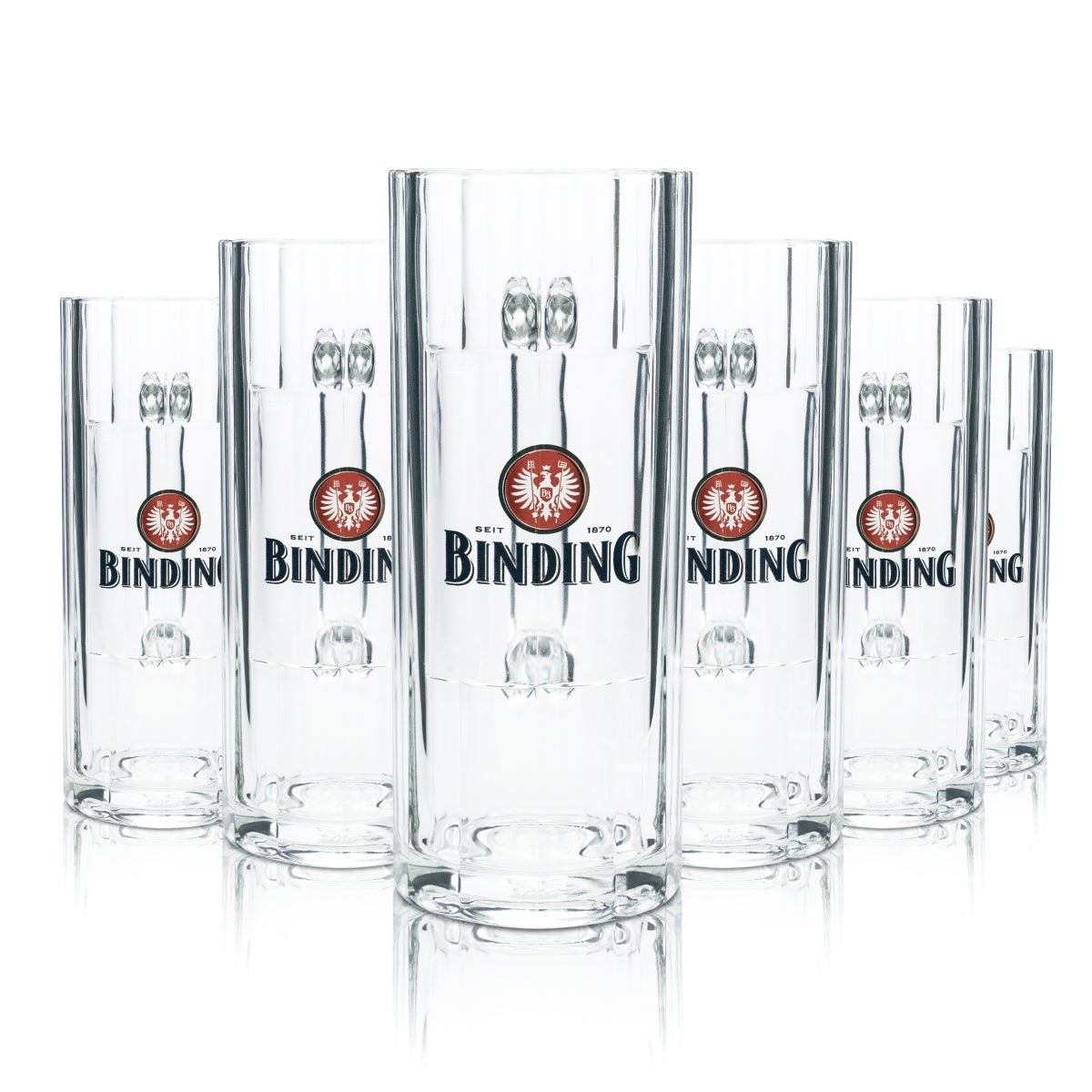 6x Binding Beer Glass 0.5l Mug Tankard Seidel Contour Glasses Gastro Brewery Pils