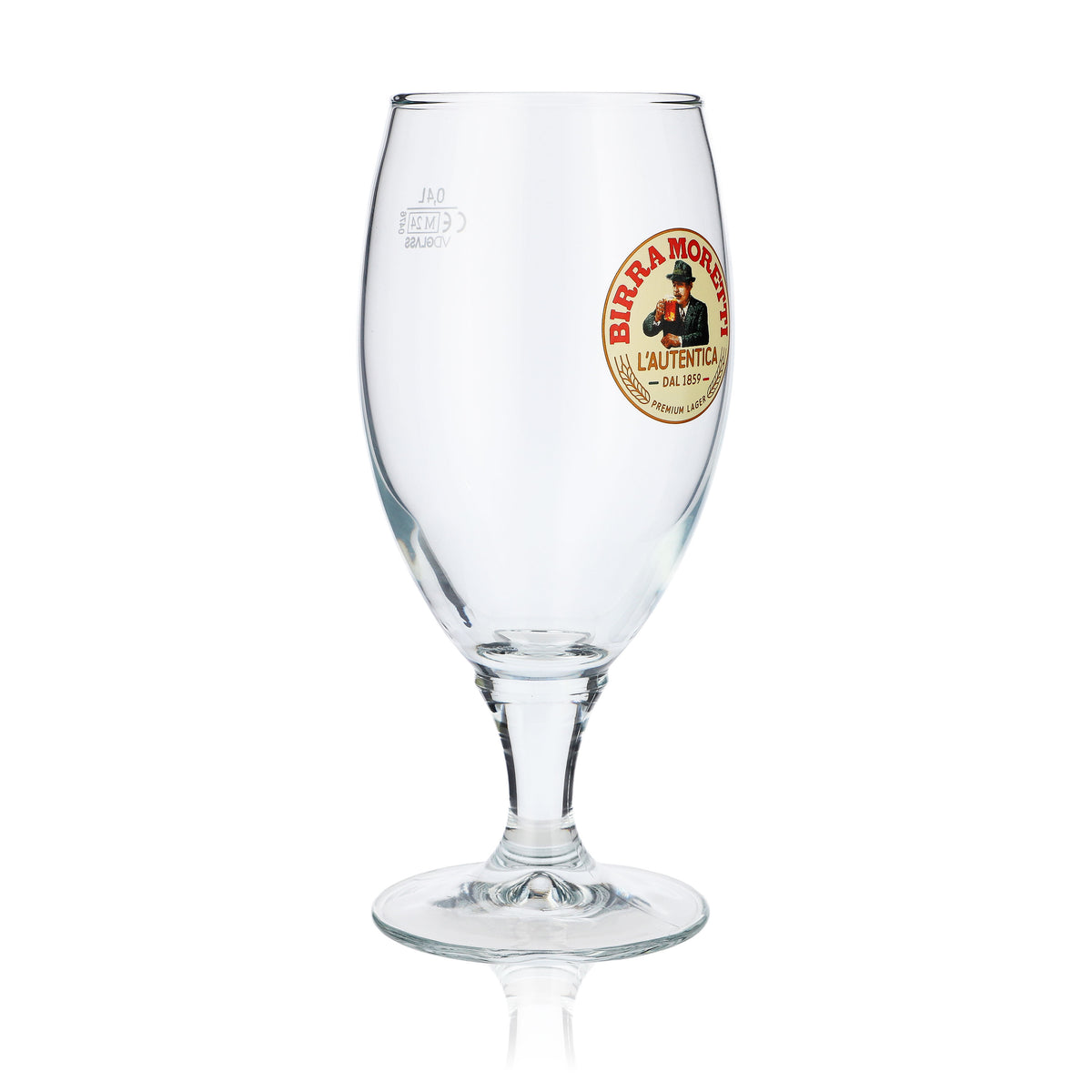 6x Birra Moretti beer glasses, 0.4 l, goblet style, bulbous design – View 3