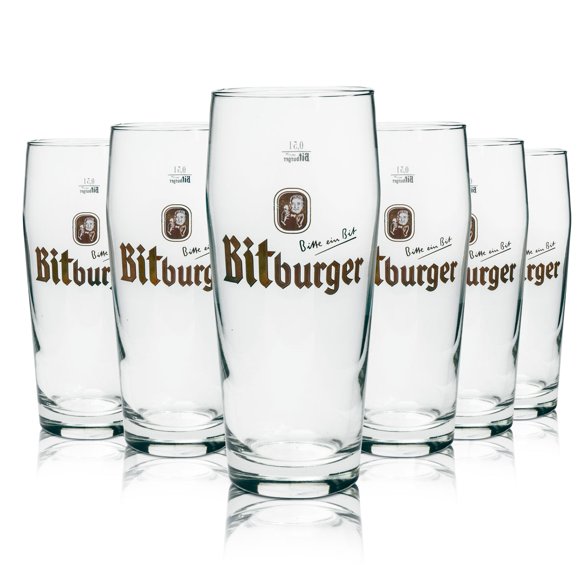 6 Bitburger Beer Glasses (0.5 L) Willibecher – View 4