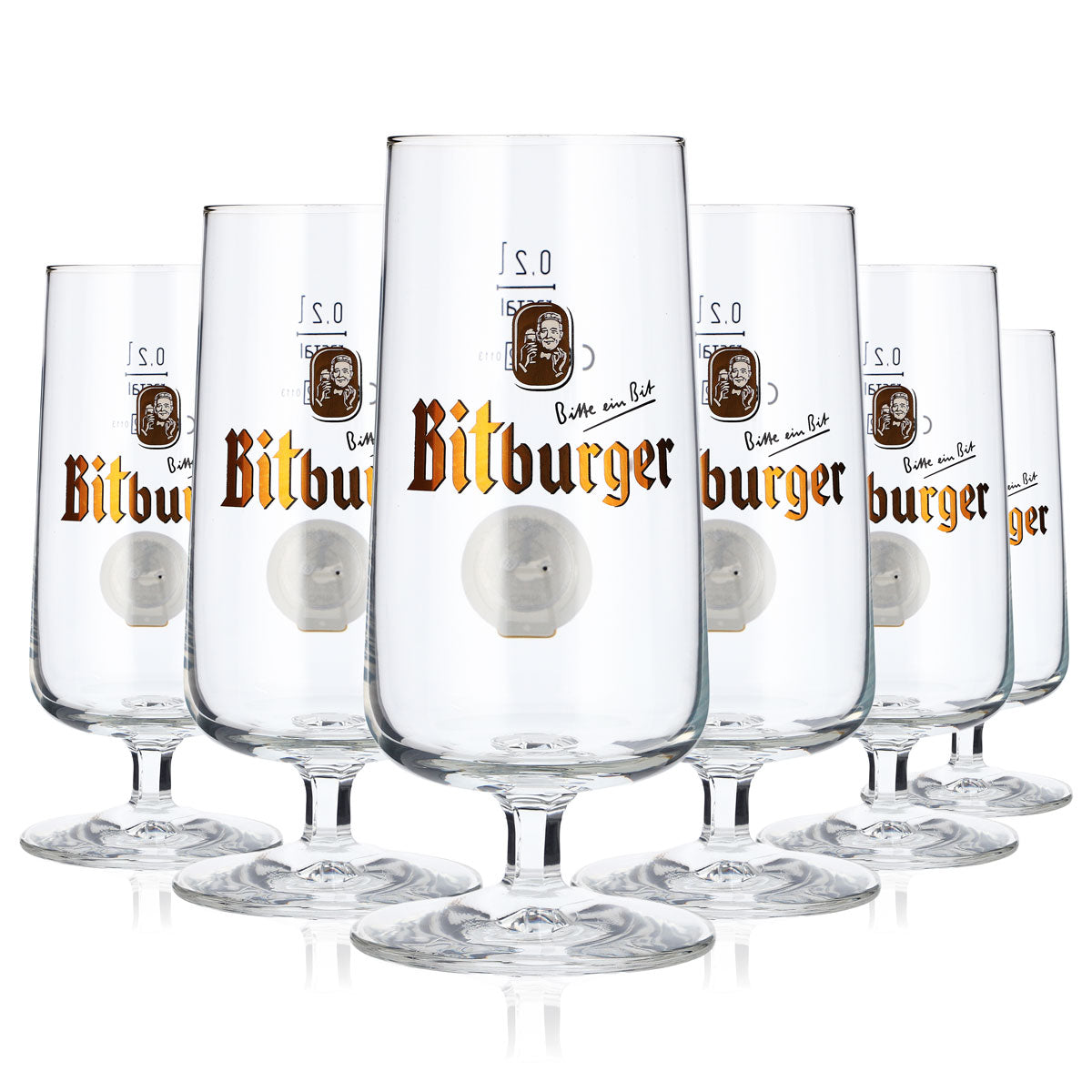 6x Bitburger Beer Glass Trophy Glasses 0.2l Beer Glasses with NFC Chip Rastal – View 5
