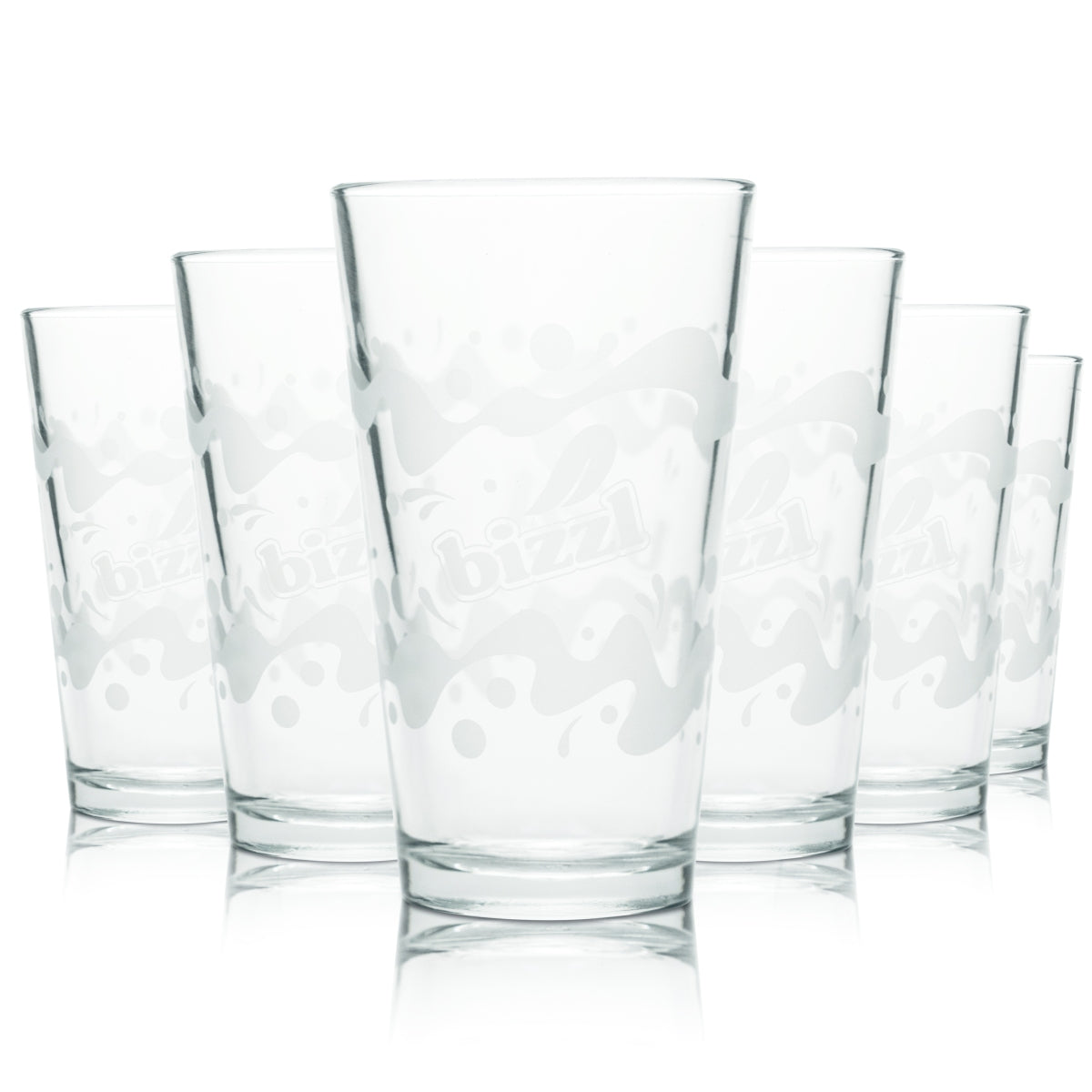 6x Bizzl Glass 0.4l Cup Glasses Lemonade Soft Drink Spritzer Lemon Water Catering