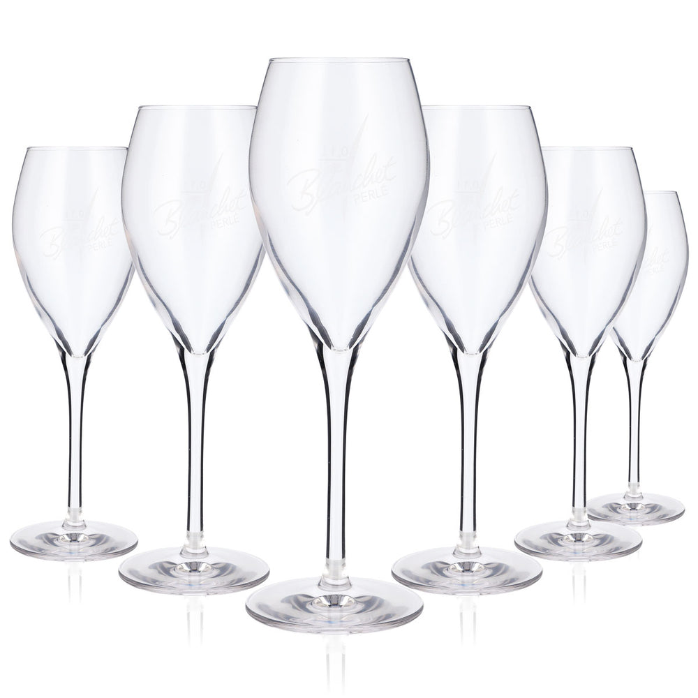 6x Blanchet wine champagne glasses, champagne flutes, glass 0.1l champagne glass