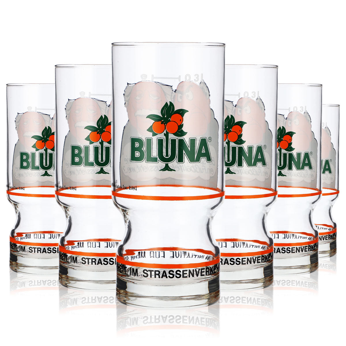 6x Bluna Soft Drink Glasses 0.3L Mugs Muppets "Waldorf & Statler" – View 6