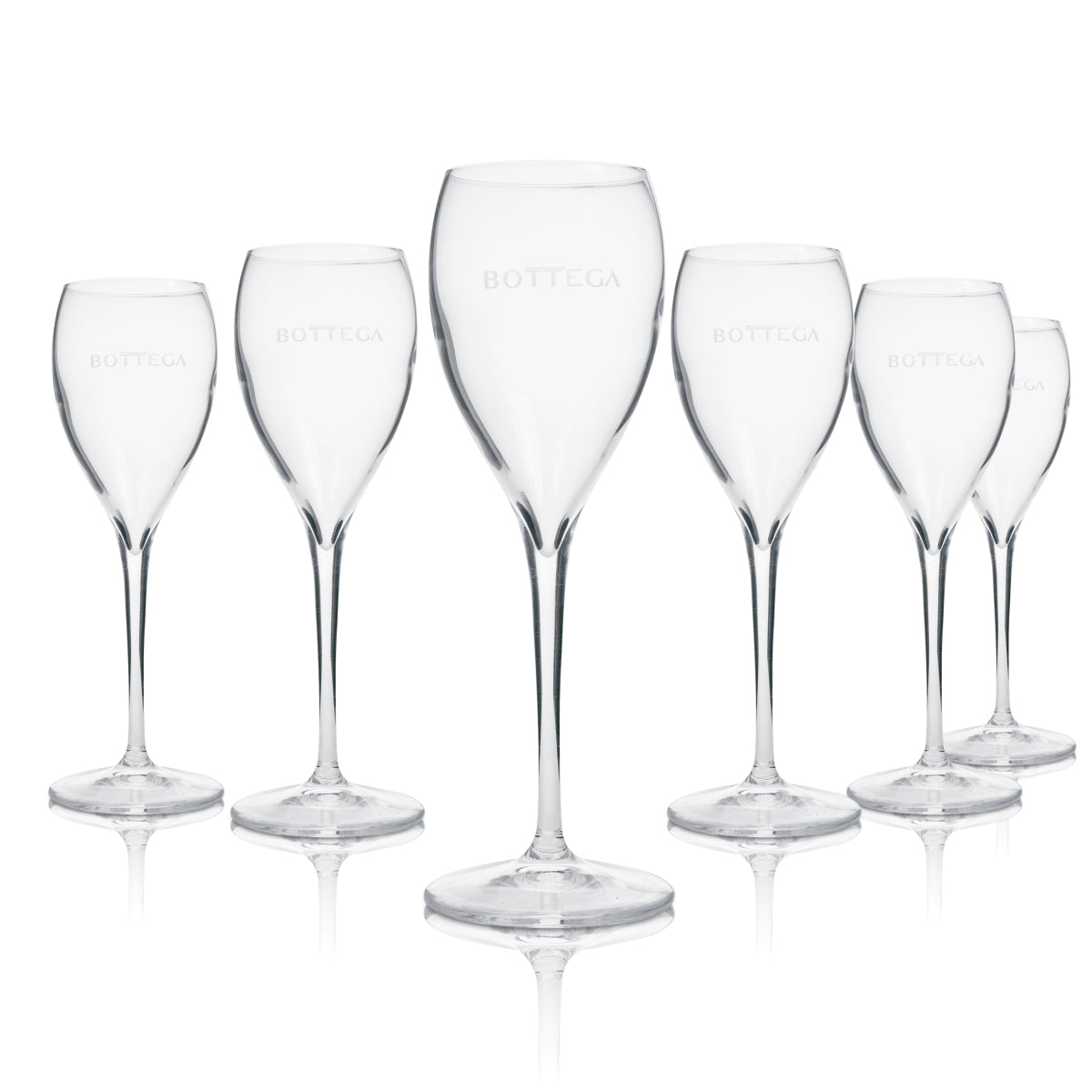 6x Bottega Prosecco Glass Flute 14cl Italesse