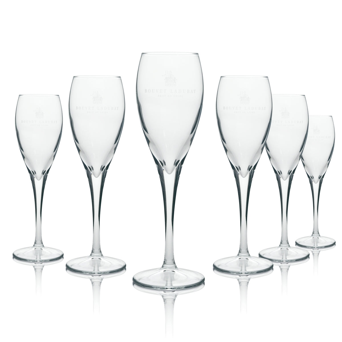 6x Bouvet Ladubay Wine Glass Flute Vintage 13cl
