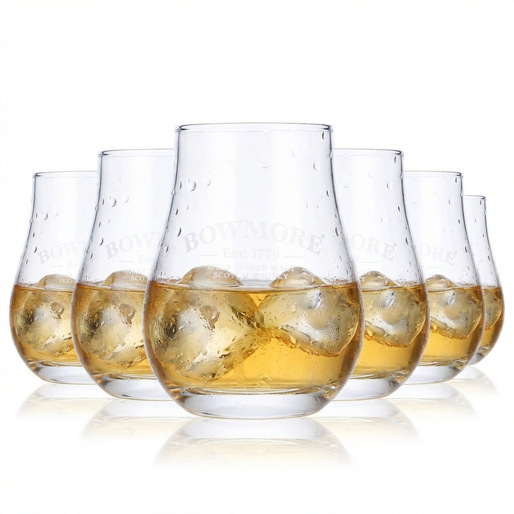 6x Bowmore Whiskey Glass Tasting Glasses Bulbous 0.11l Whiskey Glass