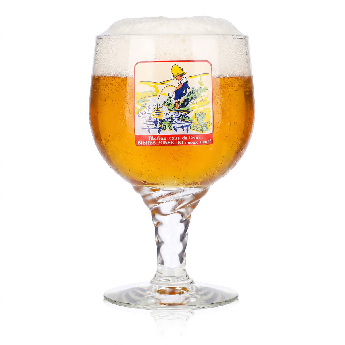 6 Brasserie Ponselet Beer Glasses, 0.47 L, Tulip-Shaped, Vintage Promotional Glasses (Set of 6) – View 2