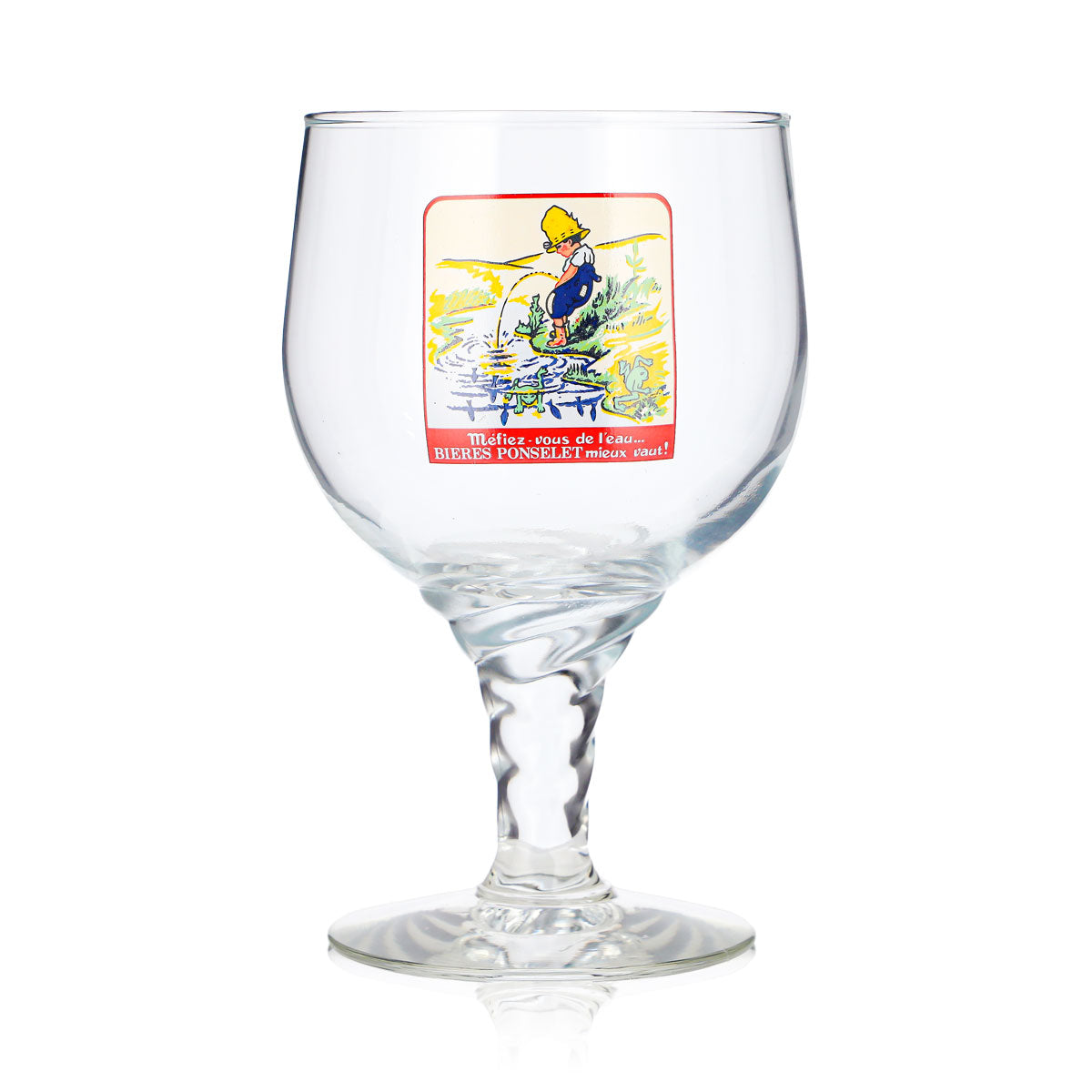 6 Brasserie Ponselet Beer Glasses, 0.47 L, Tulip-Shaped, Vintage Promotional Glasses (Set of 6) – View 3