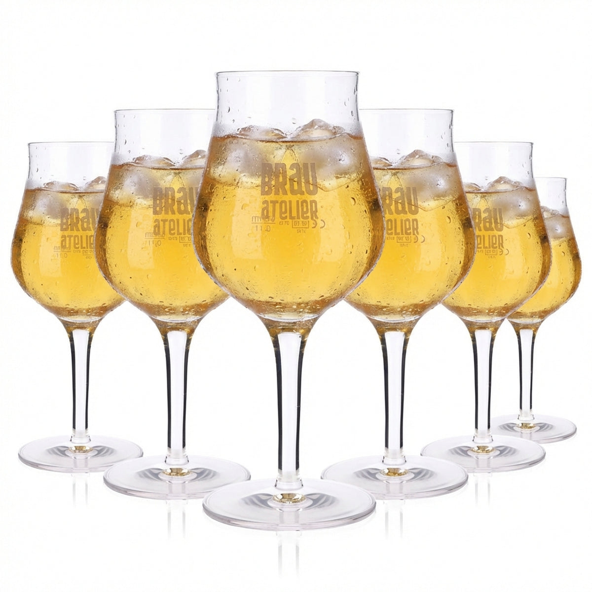 6x Brauatelier Beer Glass 0.42l Beer Glasses Goblet Glasses Stemmed Glasses Sensory Analysis