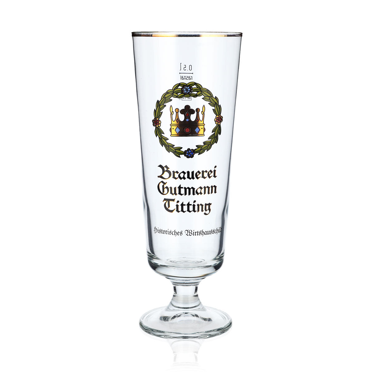 6x Gutmann Titting Brewery Beer Glass 0.5l Beer Mug Crown Brewer's Spout – View 2