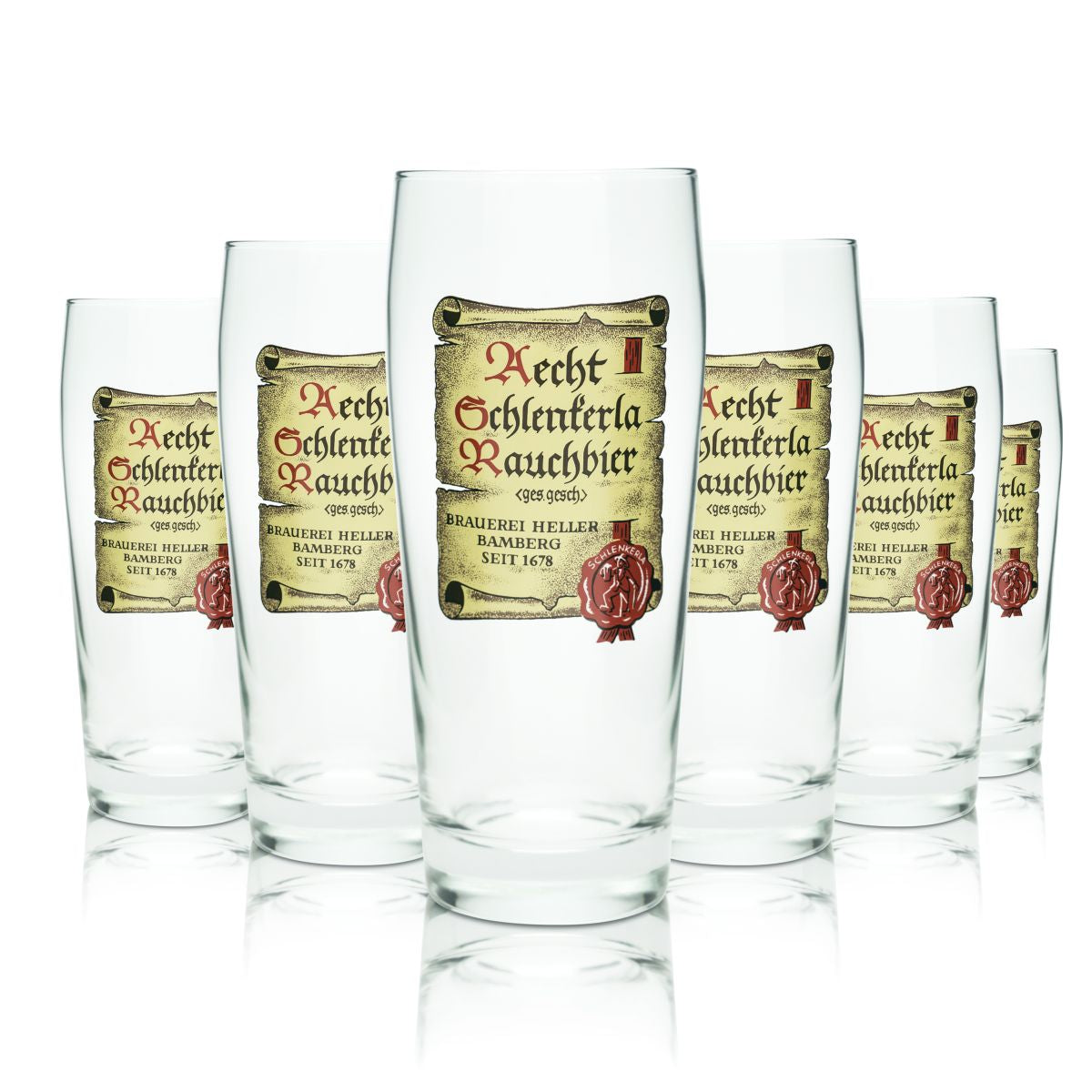 6x brewery Heller beer glass 0,5l goblet glasses Willi mug glasses set Bavaria
