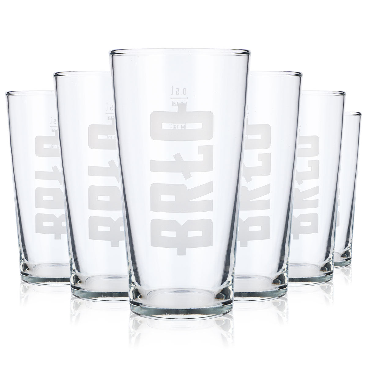 6x Brewhouse beer glasses Beer glasses Mugs 0.5l Refurbished logo BRLO – View 5